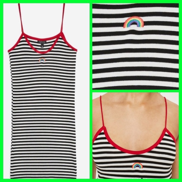 Topshop Striped Motif Bodycon Dress - Picture 3 of 4